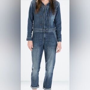 ZARA 1975 Basic Denim Long Sleeve Jumpsuit‎ - Size XS